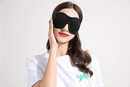 Sleep Mask SleepFun Invisible Alar Deep Orbit 3D Eye Mask Ultra Lightweight & Comfortable Sleeping Mask for Travel, Nap, Shift Works, Black & Blue