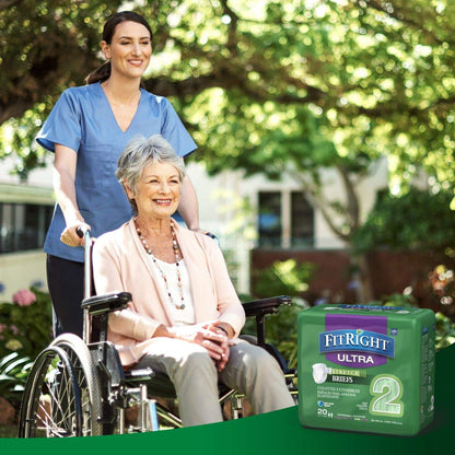 FitRight Stretch Adult Incontinence Briefs with Tabs, Ultra Absorbent, Size 2, 51" to 70", 20 Count