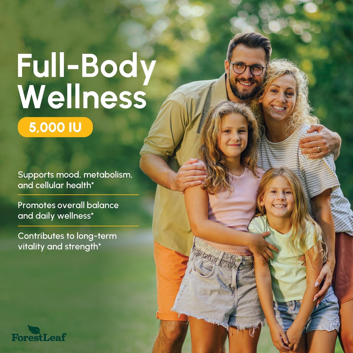 ForestLeaf Vitamin D3 5000 IU | VIT D - VIT D3 Vitamin D Supplements for Women and Men | Bone Health, Teeth and Immune Support | Easy to Swallow Pills | One Capsule Daily, 6-Month Supply, 180 Count - görsel 12