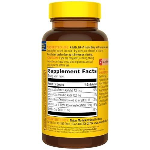 Nature Made Super C Tablets with Vitamin D3 and Zinc, Adult Vitamin C Immune Support Supplement, 60 Tablets for Daily Immune Support, 60 Day Supply - görsel 18