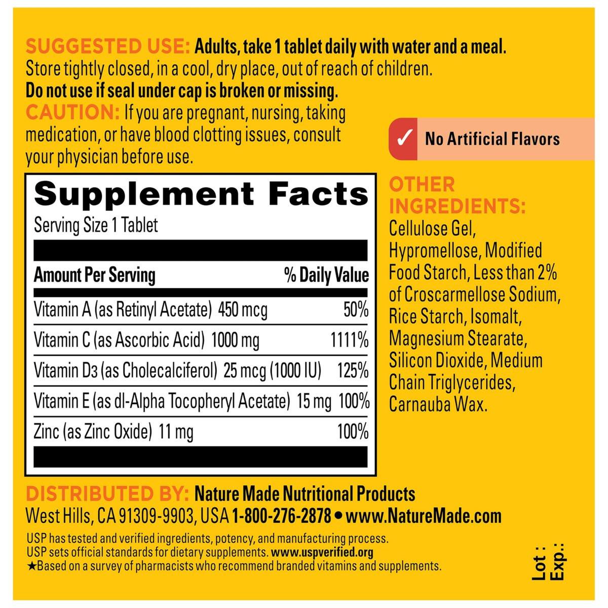 Nature Made Super C Tablets with Vitamin D3 and Zinc, Adult Vitamin C Immune Support Supplement, 60 Tablets for Daily Immune Support, 60 Day Supply - görsel 15