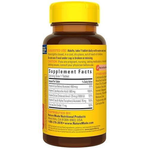 Nature Made Super C Tablets with Vitamin D3 and Zinc, Adult Vitamin C Immune Support Supplement, 60 Tablets for Daily Immune Support, 60 Day Supply - görsel 9