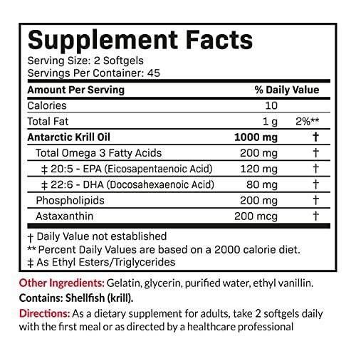 Futurebiotics Antarctic Krill Oil 1000mg with Omega-3s EPA, DHA, Astaxanthin and Phospholipids - Premium Krill Oil Heavy Metal Tested, Non GMO – 90 Softgels (45 Servings) - görsel 12