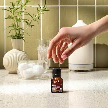 Cliganic Organic Lavender Essential Oil, 1oz - 100% Pure Natural Undiluted, for Aromatherapy Diffuser | Non-GMO Verified