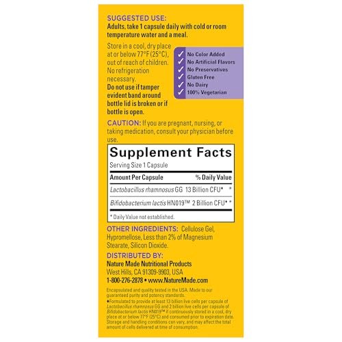 Nature Made Probiotics for Digestive Health Extra Strength 15 Billion CFU from Live Cultures, Probiotics for Women and Men, 30 Probiotic Capsules, 30 Day Supply - görsel 9