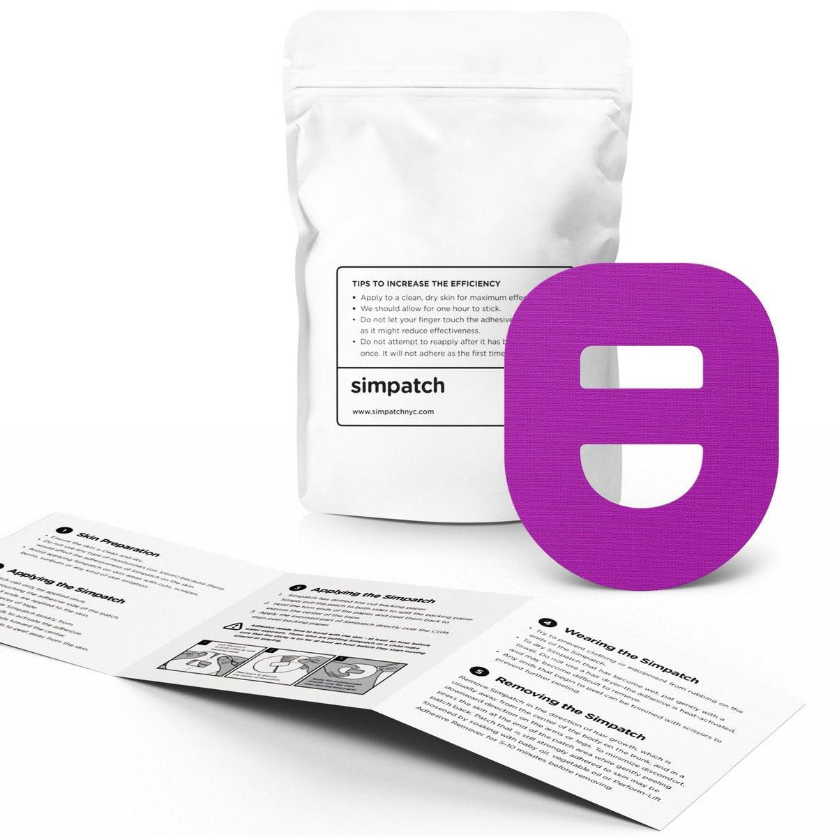 SIMPATCH – Omnipod Adhesive Patch with Strap (25-Pack) – Waterproof Adhesive, CGM Tape (Purple) - görsel 4