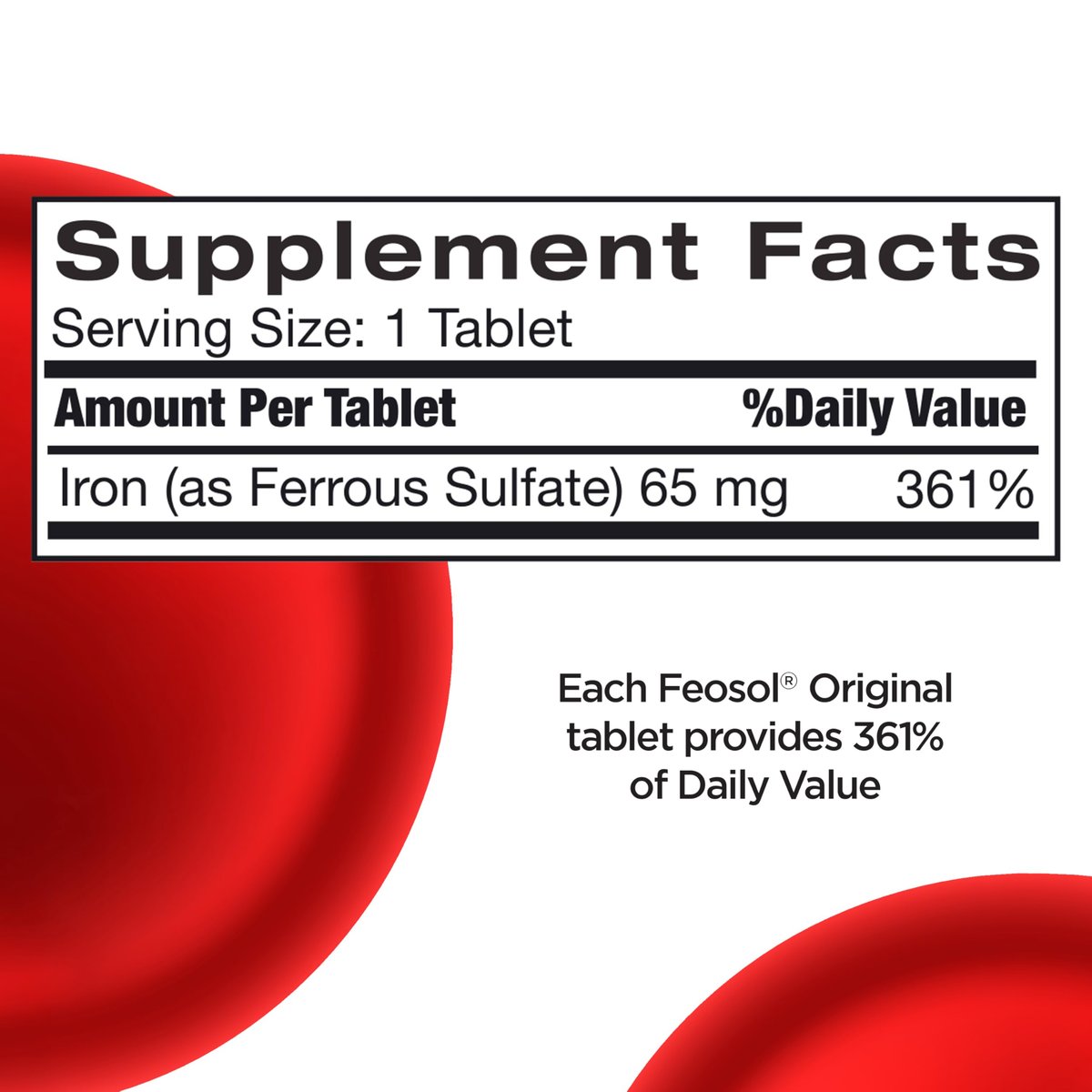 Feosol Original Iron Supplements for Men, Women & Children Over 12, Non-Heme, 65mg Iron Per Pill, 1 Per Day, 240ct, 4 Month Supply, for Energy and Immune System Support, Made in USA - görsel 12