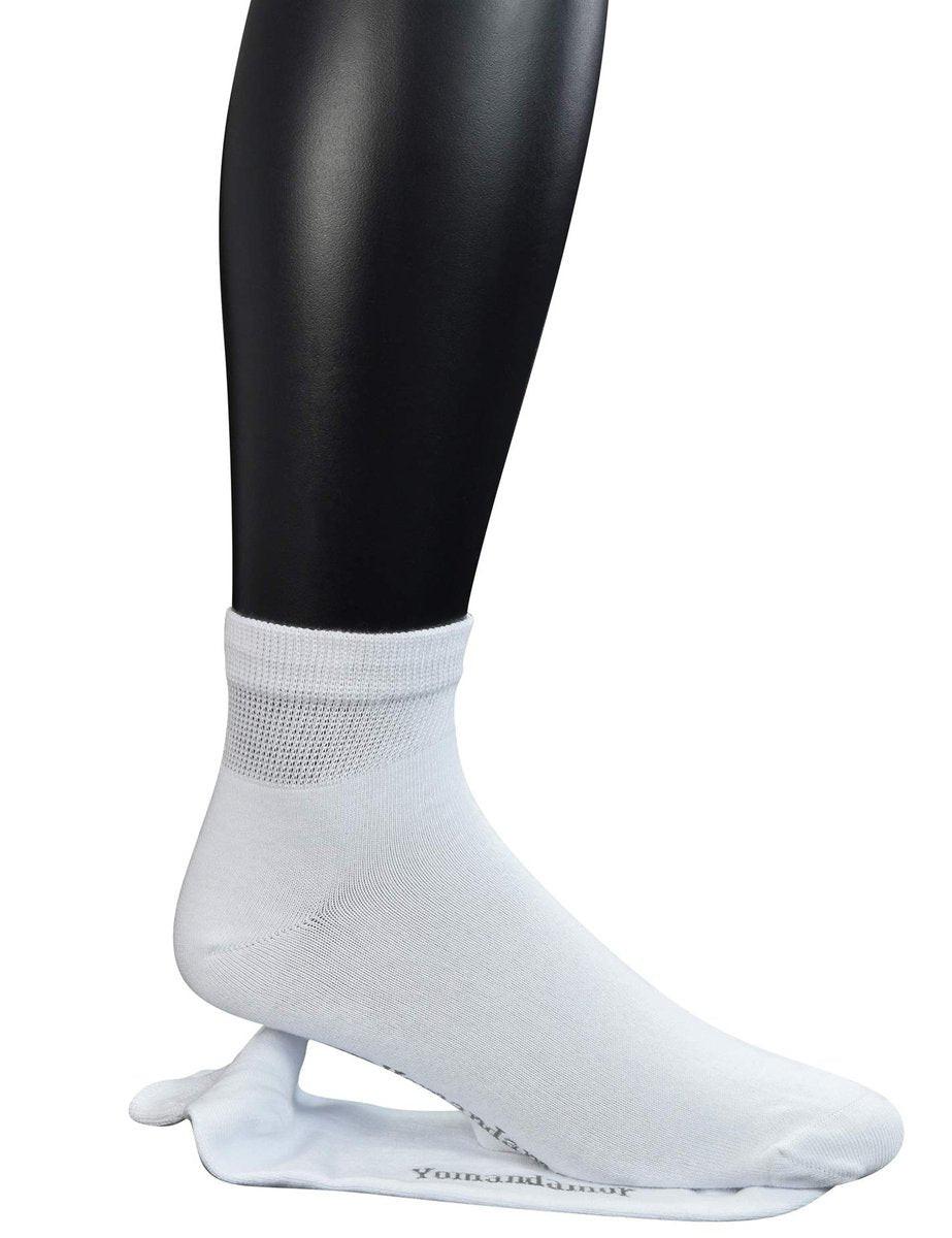Yomandamor Mens Coolmax Ankle Wide Stretched Diabetic Socks with Seamless Toe, 5 Pairs - görsel 1