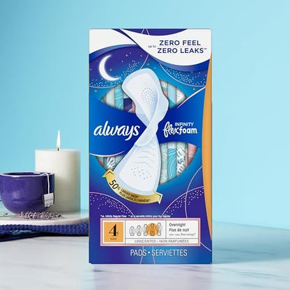 Always Infinity Feminine Pads for Women, – Quantity: 66 pads (3 packs of 22) – Image 12