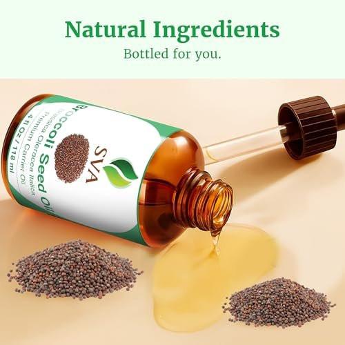 SVA Broccoli Seed Oil - 4 Fl Oz – 100% Natural Cold Pressed Broccoli Oil - for Face, Skin Care, Hair Care, Scalp Massage & Body Massage – Carrier Oil with Dropper - görsel 16