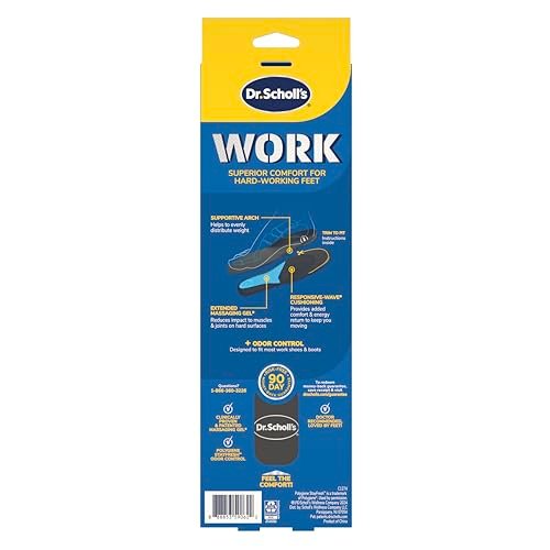 Dr. Scholl's Work Insoles (Pack) // All-Day Shock Absorption and Reinforced Arch Support That Fits in Work Boots and More (for Men's 8-14, Also Available for Women's 6-10) 1 Pair (Pack of 2) 2 Count - görsel 7