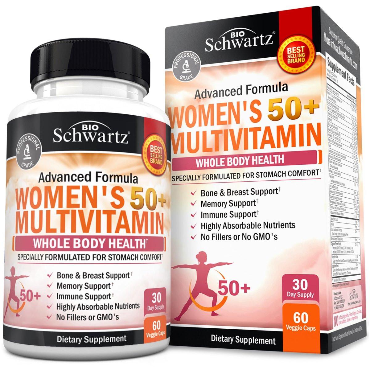 Daily Multivitamin for Women 50 & Over – Memory Support Supplement – Promotes Stress Reduction & Healthy Immune Response – Women's Multivitamin Supplement Designed for Stomach Comfort - 60 Capsules - görsel 1