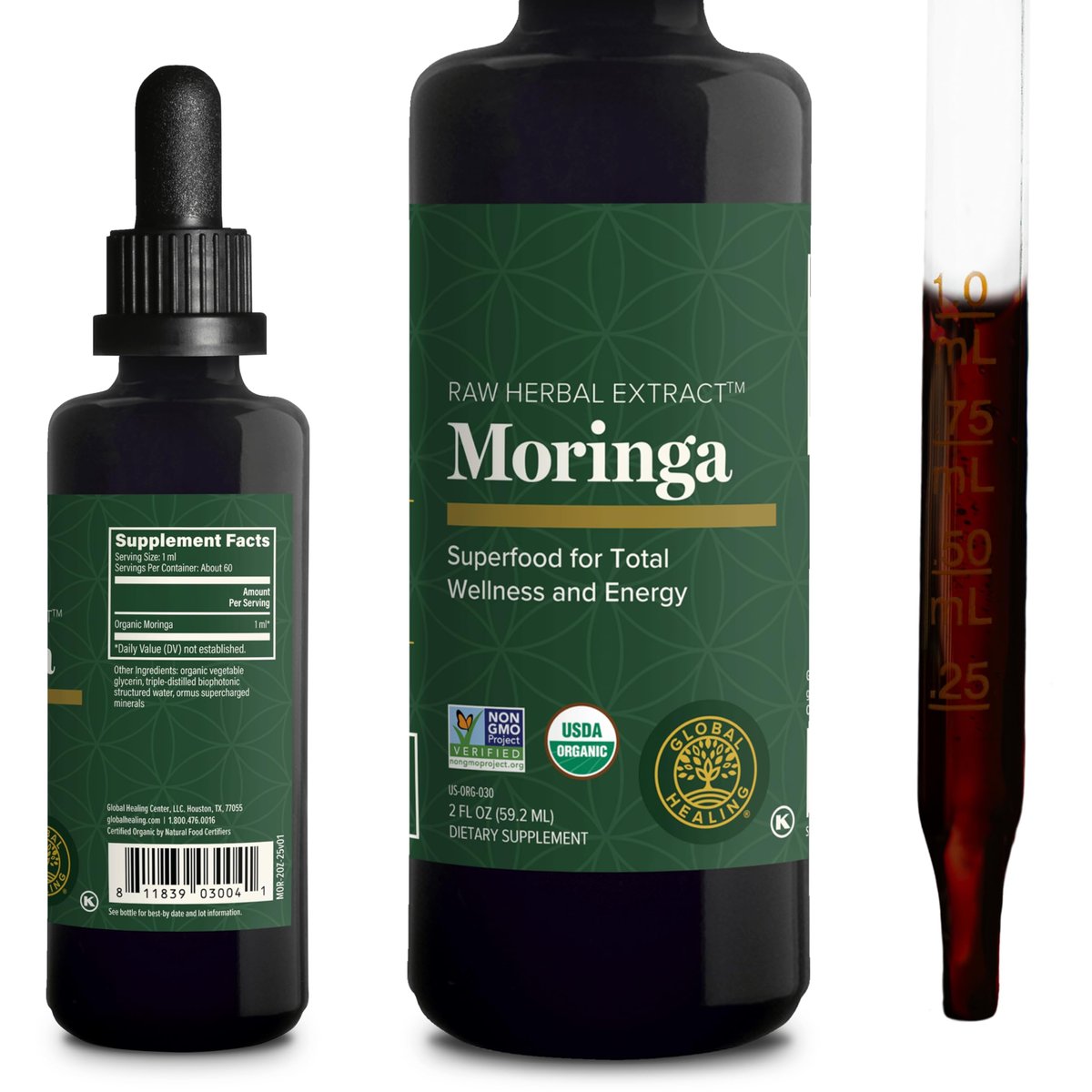 Global Healing Center - Organic Moringa – Organic & Vegan: Made from organically grown Moringa leaves, this – Image 1