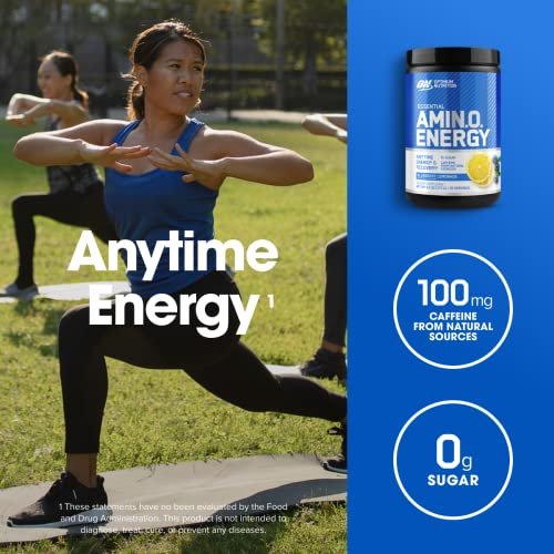 Optimum Nutrition Amino Energy - Pre Workout with Green Tea, BCAA, Amino Acids, Keto Friendly, Green Coffee Extract, Energy Powder - Blueberry Lemonade, 30 Servings (Packaging May Vary) - görsel 8
