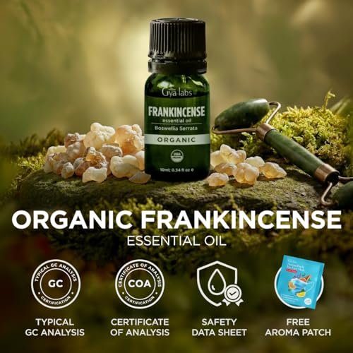 Gya Labs USDA Certified Organic Frankincense Essential Oil - Boswellia Serrata for Skin, Diffuser, Meditation, Aromatherapy, DIY Candle Making Scents - 0.34 Fl Oz - görsel 10