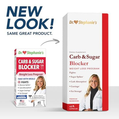 Pharmaganics Carb & Sugar Blocker - Mega Dose of Berberine & Gymnena Supplement - Take with Meals to Reduces Digested Carbs & Weight
