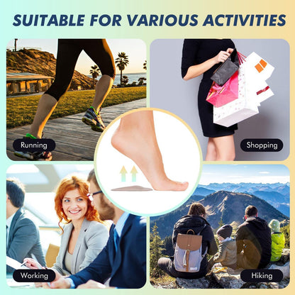 ZUCNANA Arch Support Inserts for Women Flat Feet (12 Pieces) - Soft Gel Arch Support Insoles for Plantar Fasciitis, Reusable Arch Pads for Foot Pain Relief, One Size Fits Any