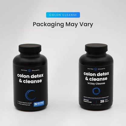 NutraChamps Colon Cleanse & Detox for Weight Loss [14 Day Quick Cleanser] Safe & Effective Formula with Probiotic & Digestive Enzymes for Constipation Relief