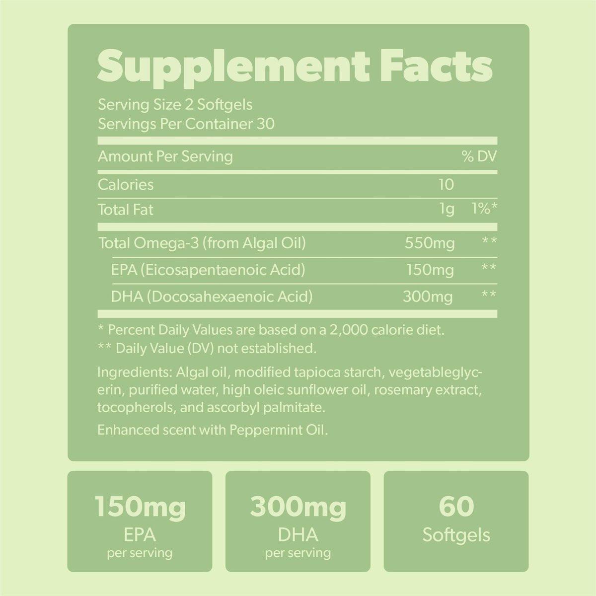 Vegan Omega 3 Supplement - Plant Based DHA & – Weight: 0.18 lbs – Image 9