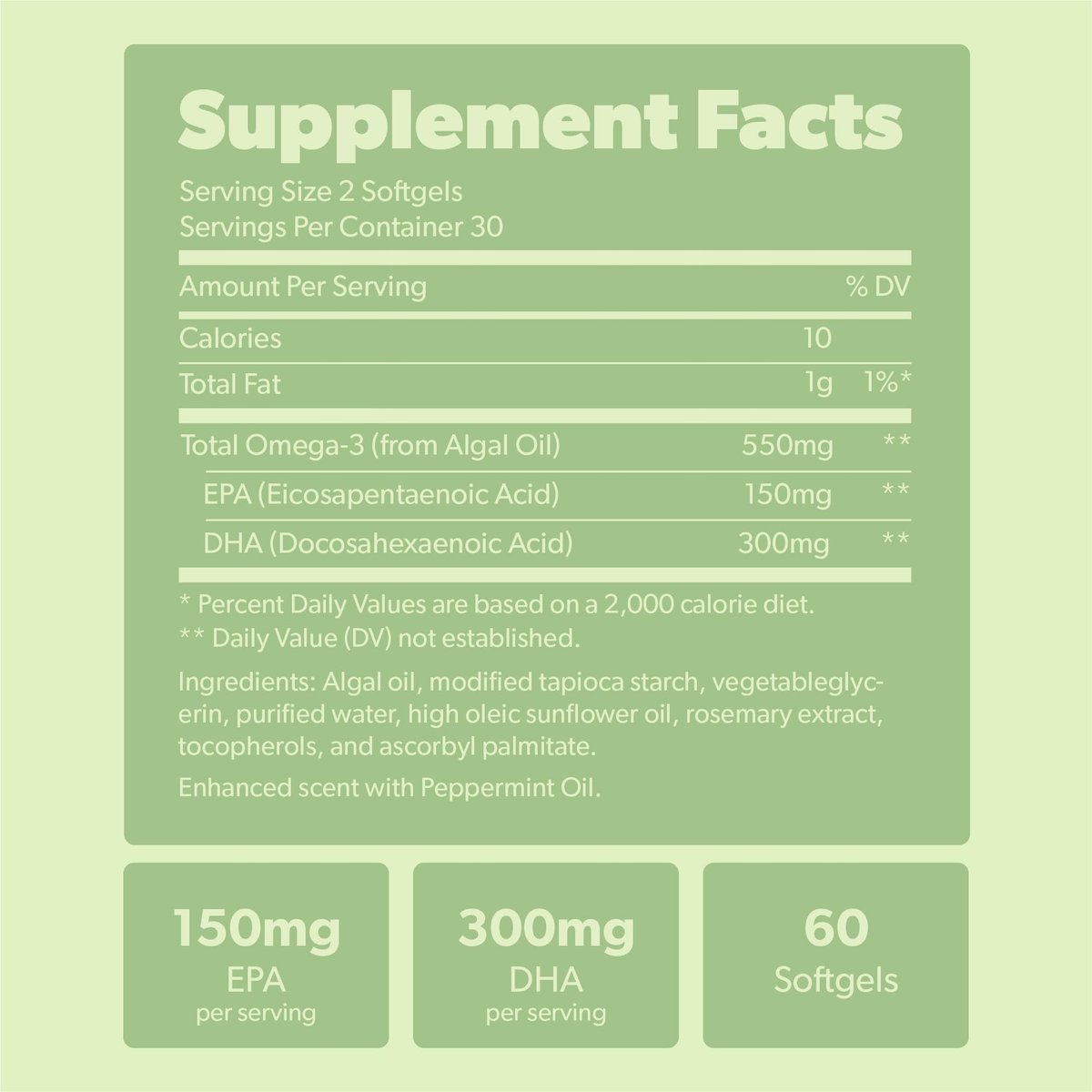Vegan Omega 3 Supplement - Plant Based DHA & – Carrageenan Free: Unlike many softgel supplements, we avoid – Image 2