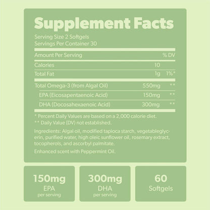 Vegan Omega 3 Supplement - Plant Based DHA & – Color: White – Image 10