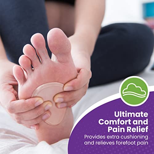 Premium Gel Ball of Foot Cushions - Reusable Clear Gel Metatarsal Pads - Foot Pain Relief - 1/8 Inch - 4 Pair - görsel 2