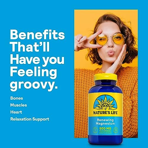 Nature’s Life Renewing Magnesium 500 mg - Magnesium Citrate, Magnesium Malate, Magnesium Oxide Plus Vitamin B-6 - Muscles and Nerves Support - Lab Verified - 275 Servings, 275 VegCaps - görsel 6