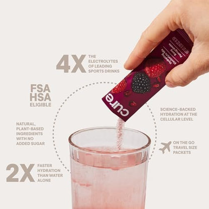 Cure Hydration | Plant-Based Electrolyte – Convenient Pouch of 14 Packets: Each packet mixes easily with – Image 6