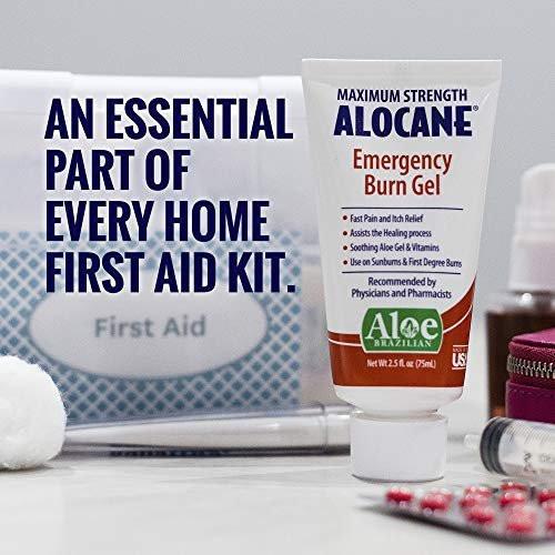 Alocane Max Emergency Burn Gel, 4% Lidocaine Hydrochloride, .13% Benzalkonium Chloride, Maximum Strength Relief, Itch Relief, For Sunburns, Kitchen, Chemical, First-Degree Burns, 2.5 Fl Oz (2 Pack) - görsel 8