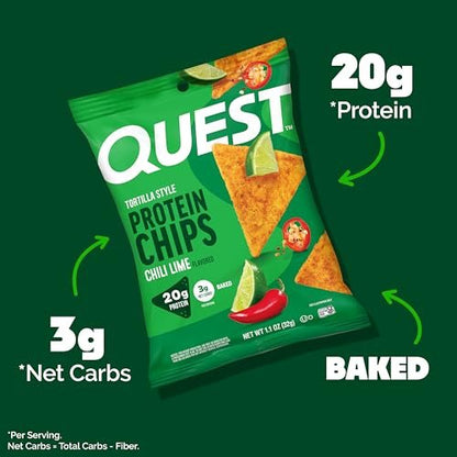 Quest Nutrition Chili Lime Tortilla Style – Only 3g Net Carbs: Perfect for keto and low-carb diets. – Image 2
