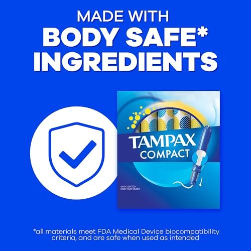 Tampax Compact Pearl Tampons, with LeakGuard Braid & Extendable Applicator, Regular Absorbency, Compact Extendable Applicator, Unscented, 16 Count (Packaging May Vary) - görsel 10