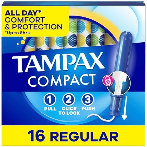 Tampax Compact Pearl Tampons, with LeakGuard Braid & Extendable Applicator, Regular Absorbency, Compact Extendable Applicator, Unscented, 16 Count (Packaging May Vary) - görsel 1