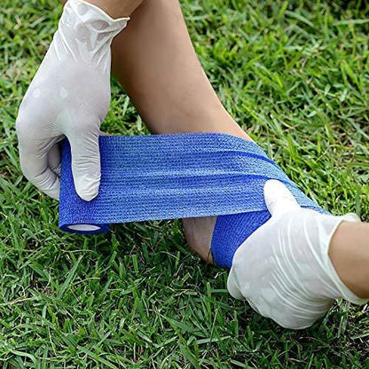 Self Adherent Cohesive Bandages Wrap 12 Count 2" x 5 Yards, Medical Tape, Adhesive Flexible Breathable First Aid Non Woven Rolls, Stretch Athletic, Ankle Sprains & Swelling, Sports…