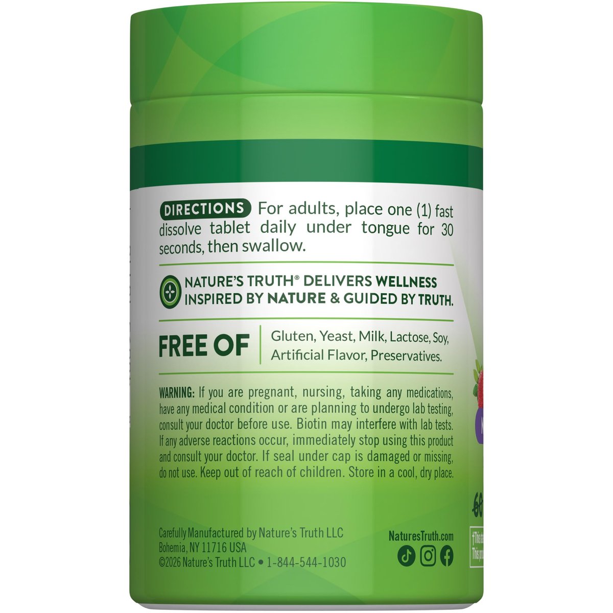 Nature's Truth Biotin 5000mcg | 78 Fast Dissolve Tablets | Natural Berry Flavor | Vegan, Non-GMO & Gluten Free - görsel 14