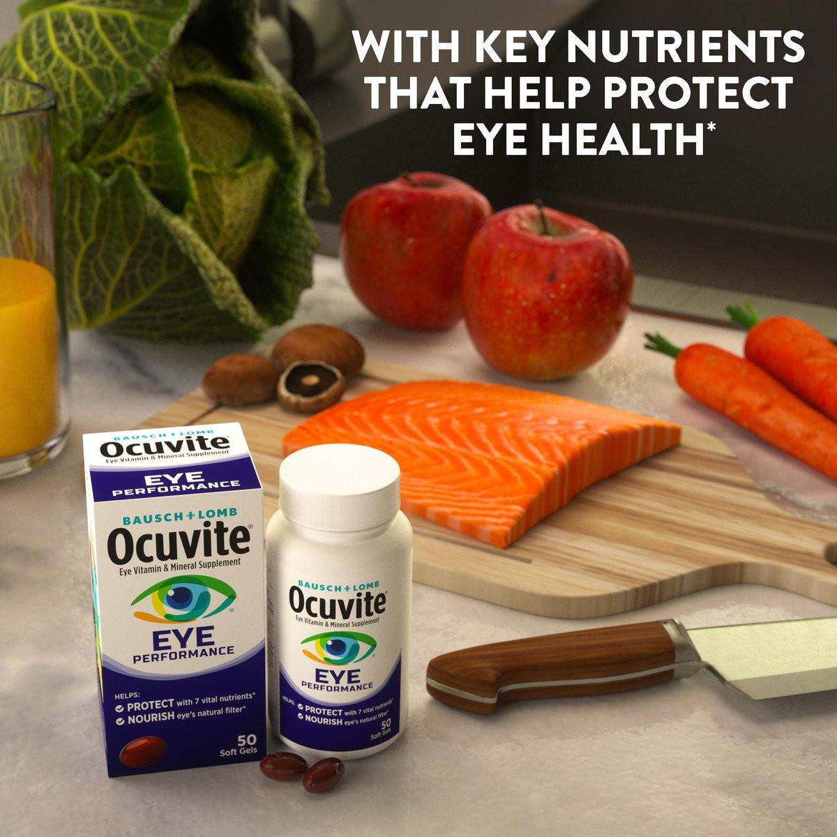 Ocuvite Eye Performance Vitamin & Mineral Supplement, Lutein and Zeaxanthin Supplements, Vitamins C, D, E, Zinc, and Omega-3, Helps Protect Eyes from Sun and Blue Light, 30 Softgels - görsel 13