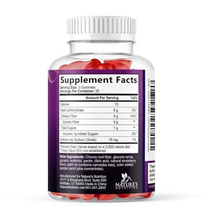 Fiber Gummies For Adults - Daily Digestive Health and Regularity Support - Soluble Fiber 4g Per Serving Gummy Supplement - Prebiotic Gut Support Gummy Plant Based Digestion Support - 120 Gummies