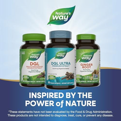 Nature’s Way Premium Extract DGL Ultra Extra – Extra Strength Formula: Each serving delivers 900 mg of DGL – Image 1