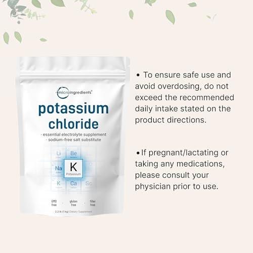 Potassium Chloride Powder, 1 KG (35 Ounce) | Salt Substitute & Essential Hydration Electrolyte Supplement | Supports Mineral Balance, Heart, Joint, and Immune Health | Filler Free, Dissolves Easily - görsel 6