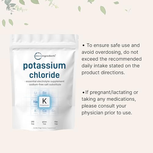 Potassium Chloride Powder, 1 KG (35 Ounce) | Salt Substitute & Essential Hydration Electrolyte Supplement | Supports Mineral Balance, Heart, Joint, and Immune Health | Filler Free, Dissolves Easily - görsel 12