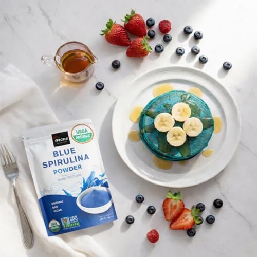 USDA Organic Blue Spirulina Powder (Phycocyanin Extract), 50 Servings - No Fishy Smell, 100% Vegan Protein from Blue-Green Algae, Natural Food Coloring for Smoothies, Baking & Drinks (1.76 Ounces) - görsel 6