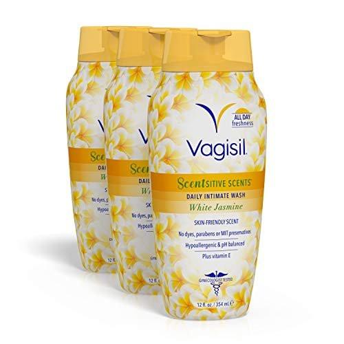 Vagisil Feminine Wash for Intimate Area Hygiene, Scentsitive Scents, pH Balanced and Gynecologist Tested, White Jasmine, 12 oz (Pack of 3) - görsel 3