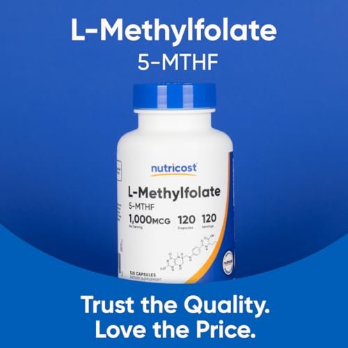 Nutricost Methylfolate 1000mcg, 120 Vegetarian Capsules - Gluten Free, Non-GMO (Methylated Folate) - görsel 10