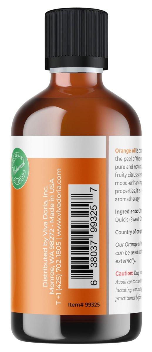 Viva Doria Orange Essential Oil, 100% Pure, Natural, Sweet Orange Essential Oil, Undiluted, for Aromatherapy | Food Grade, 118 mL (4 Fluid Ounce) - görsel 2
