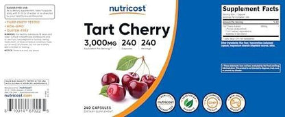Nutricost Tart Cherry Extract 240 Vegetarian Capsules - Gluten Free, Non-GMO