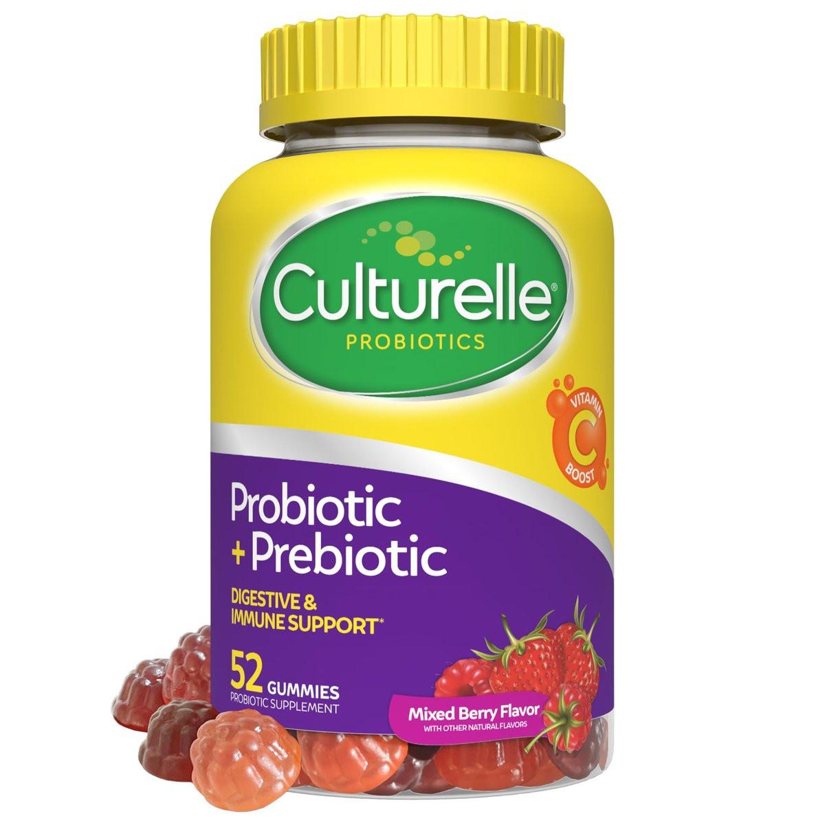Culturelle Daily Probiotic Gummies for Women & Men, Berry Flavor, 52 Count, Naturally-Sourced Daily Probiotic + Prebiotic for Digestive Health, Non-GMO & Vegan - görsel 8