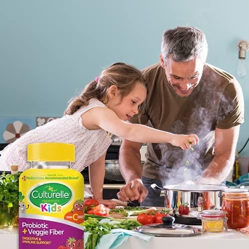 Culturelle Daily Probiotic for Kids + Veggie Fiber Gummies (Ages 3+) 30 Count Berry Flavor - Probiotics for Digestive Health & Immune Support Plus Vitamin C Kids Boost - görsel 1