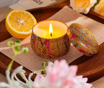 Candles Gift Set for Women, 4 Pack Scented Candles with 8% Essential Oils, 120H Long Lasting Aromatherapy Candles for Home Relaxation