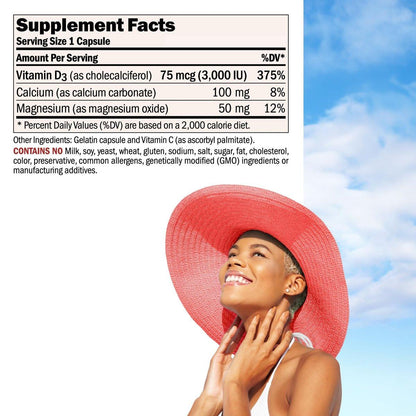 ANDREW LESSMAN Vitamin D3 3000 IU 60 Capsules - High Potency, Essential for Calcium Absorption, Supports Bone Health, Brain Health, Immune System, More. Small Easy to Swallow Capsules
