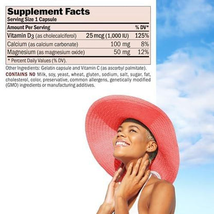 ANDREW LESSMAN Vitamin D3 1000 IU 60 Capsules - High Potency, Essential for Calcium Absorption, Supports Bone Health, Brain Health, Immune System, More. Small Easy to Swallow Capsules