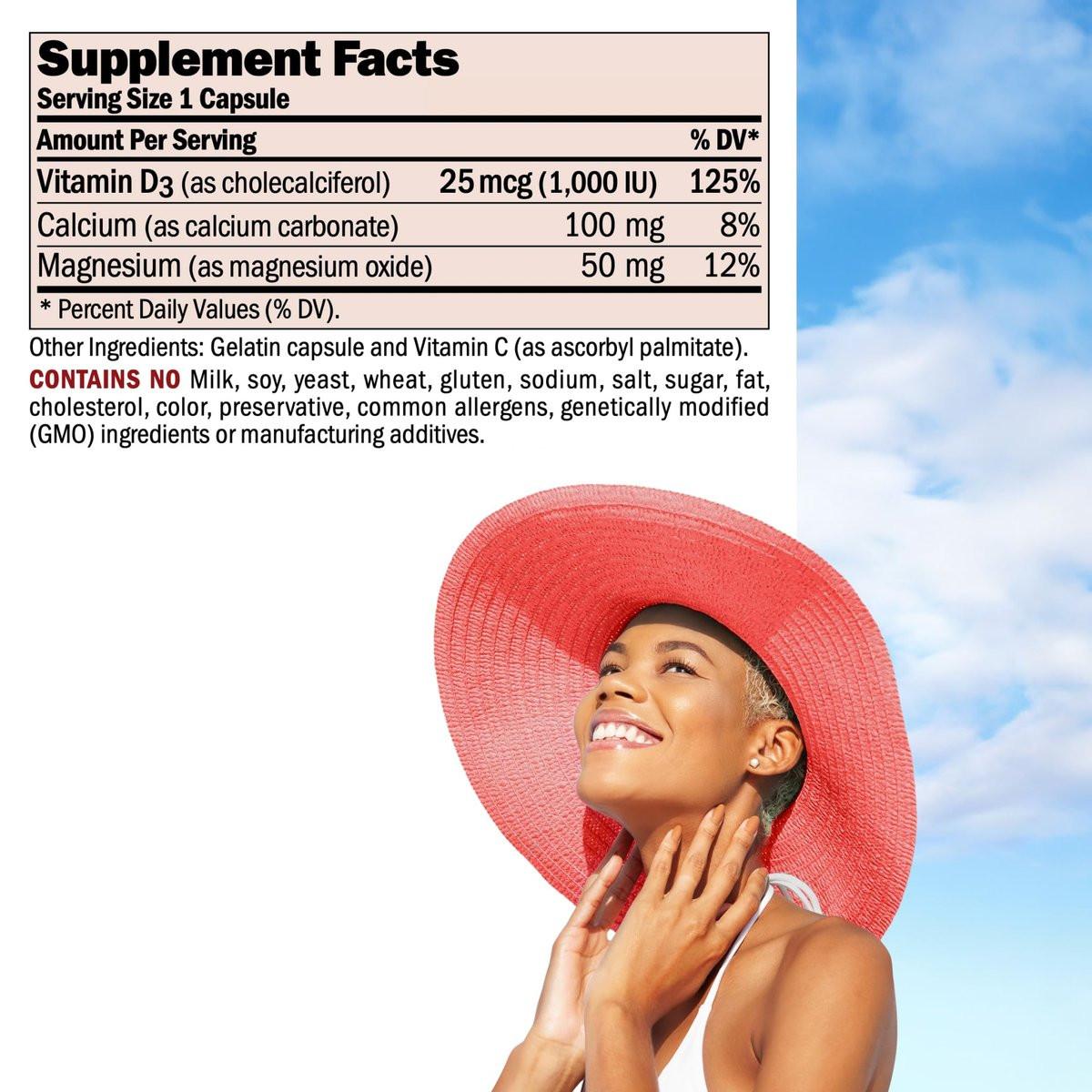 ANDREW LESSMAN Vitamin D3 1000 IU 60 Capsules - High Potency, Essential for Calcium Absorption, Supports Bone Health, Brain Health, Immune System, More. Small Easy to Swallow Capsules - görsel 3